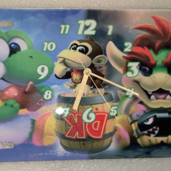 Mario movie characters license plate clock - Picture 2 of 3